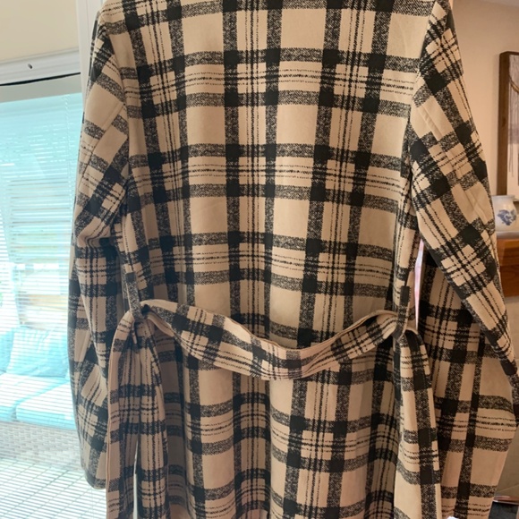 Anthropologie Solitaire faux suede plaid belted coat Size Medium Ladies - Picture 2 of 5